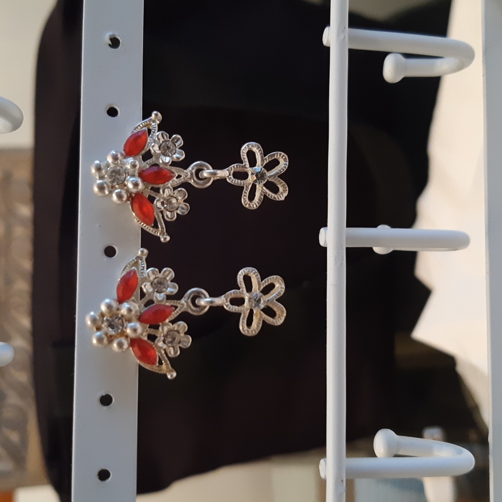 Red & Silver Earrings